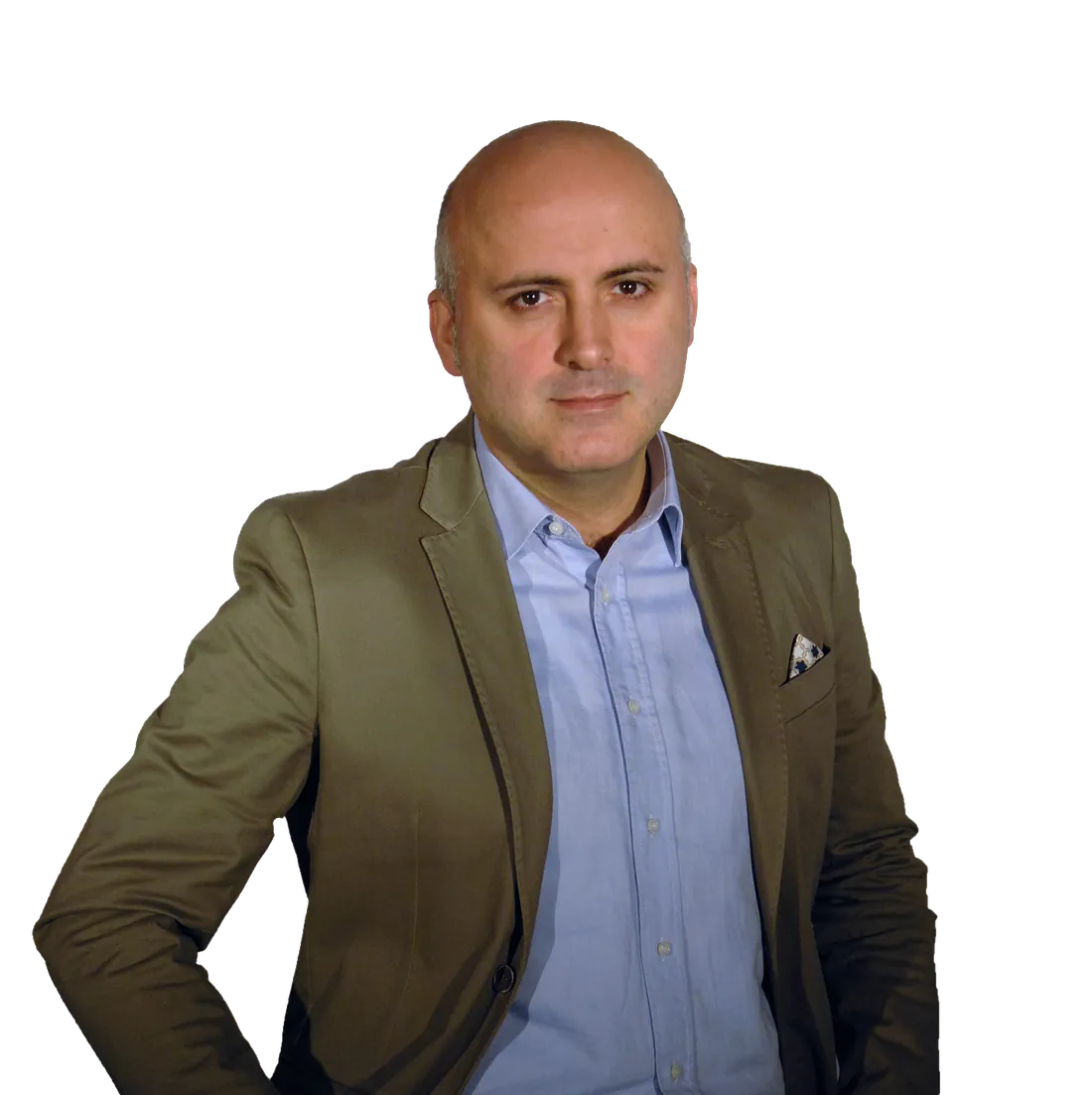 Renato Decarolis in giacca verde oliva